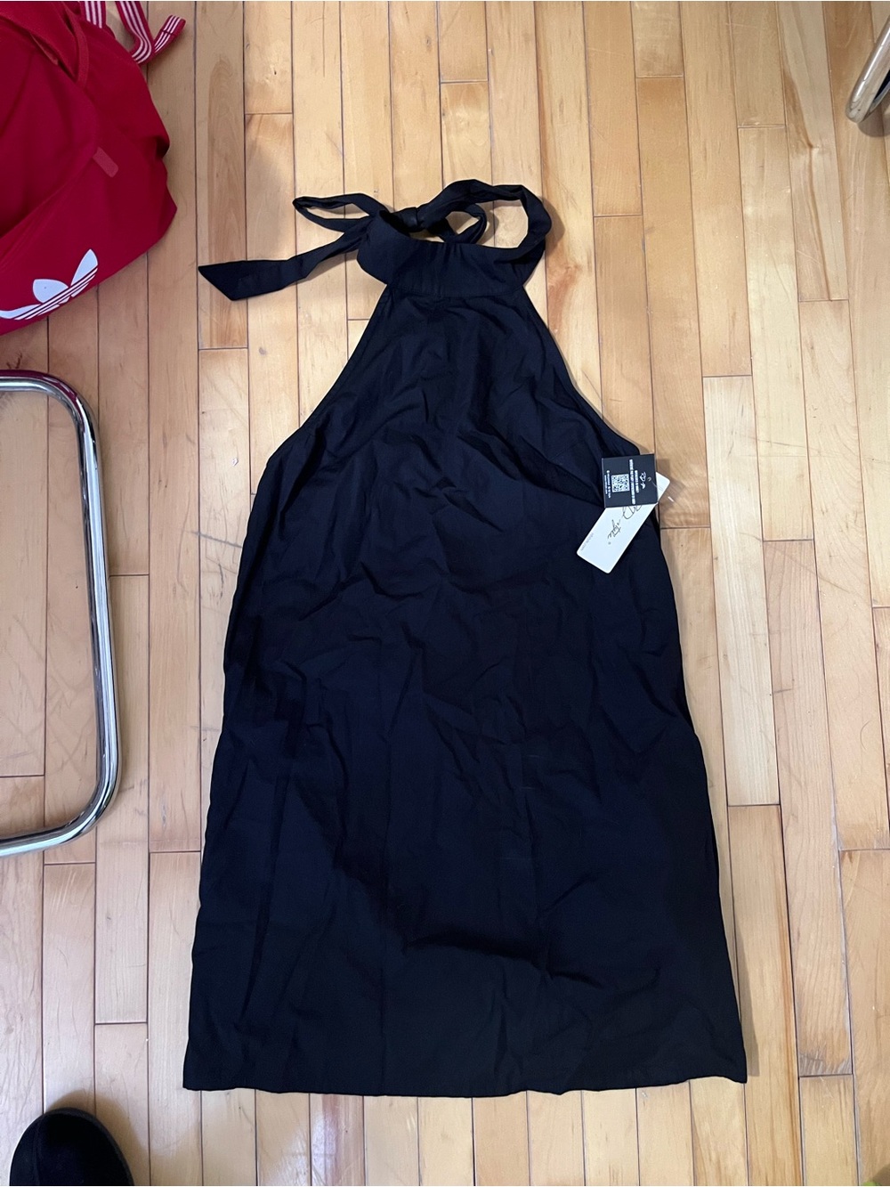 RD Style Black Neck Tie backless dress